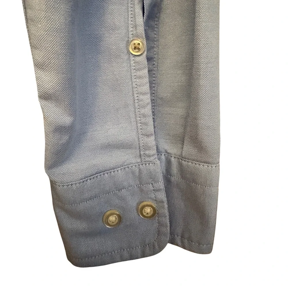 Banana Republic Mens Organic‎ Cotton Oxford Shirt Untucked Standard Fit Blue M